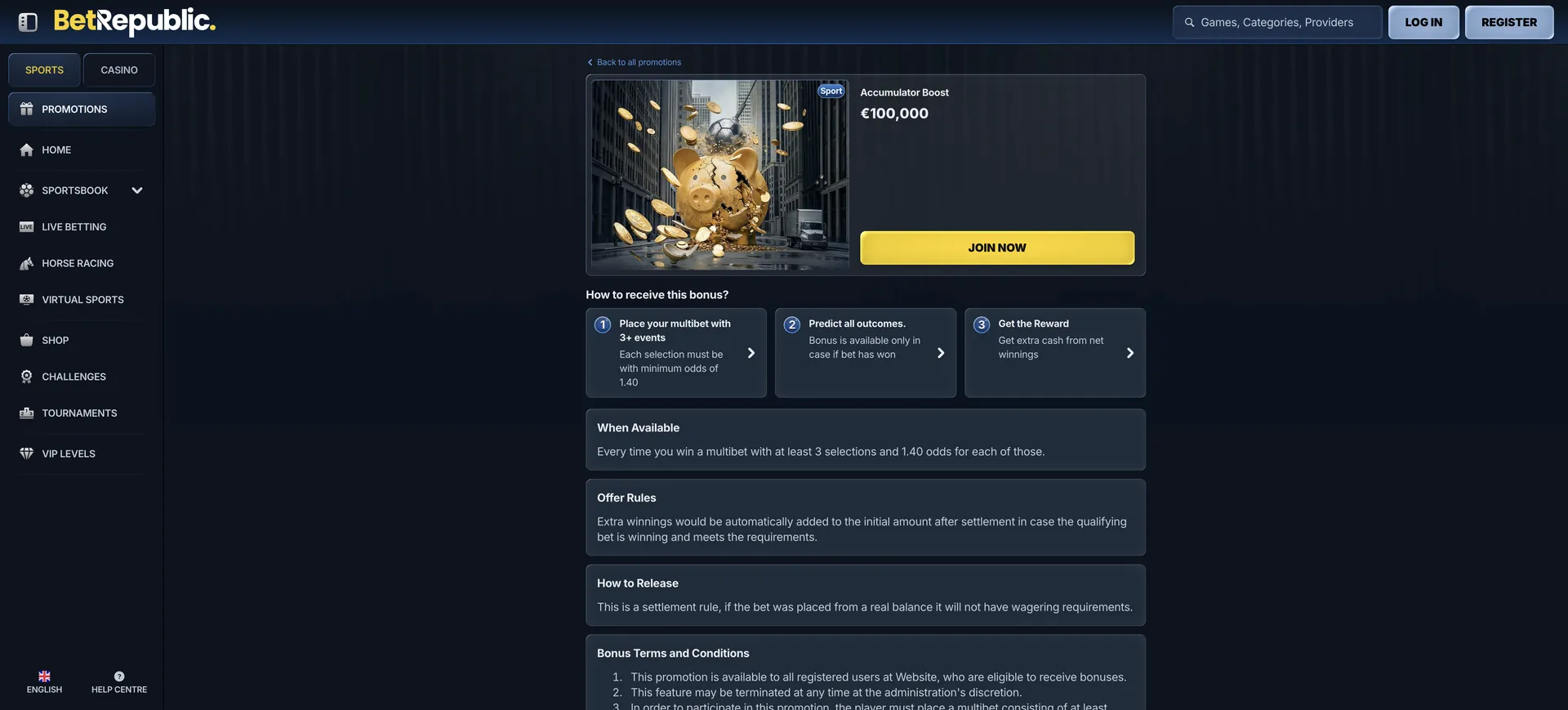 2 De Aktionen Accumulator Boost Betrepublic Casino: 2 De Aktionen Accumulator Boost