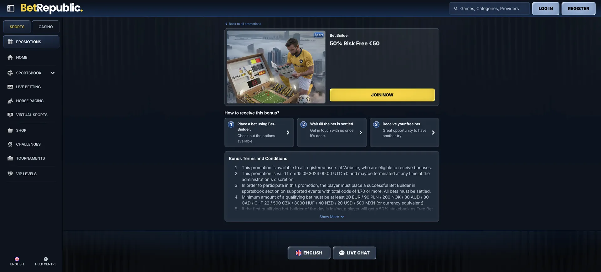 2 De Aktionen Bet Builder 50 Betrepublic Casino: 2 De Aktionen Bet Builder 50